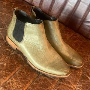 New Kork-ease green leather booties.